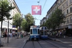 Trams on Bahnhofstrasse, Zurich