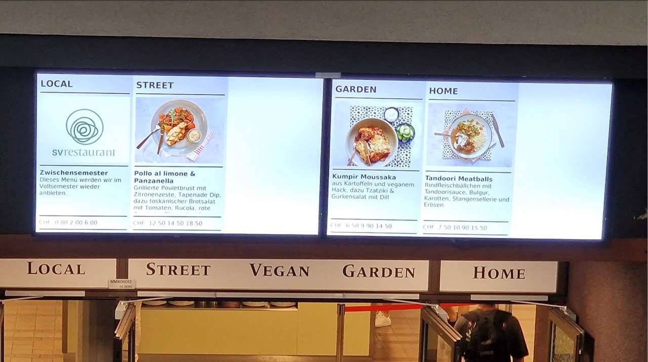 Zurich university canteen prices