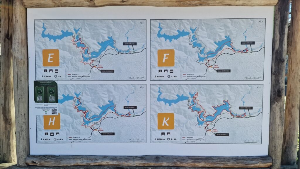 route maps in plitvice national park from Entrance 2
