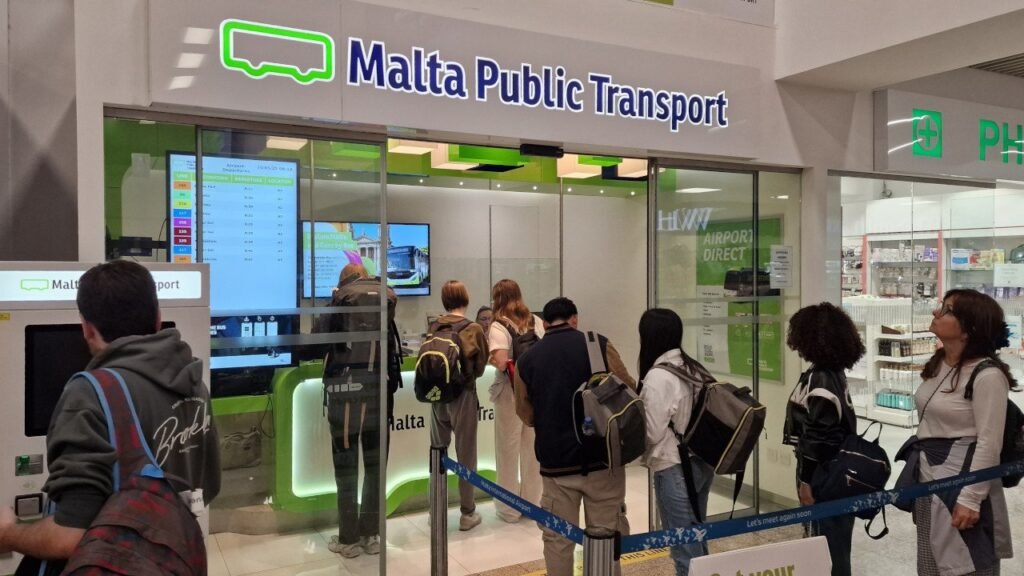 Malta public transport airport booth
