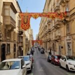 Valletta street view with cars