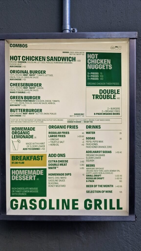 Gasoline Grill menu and prices 2026