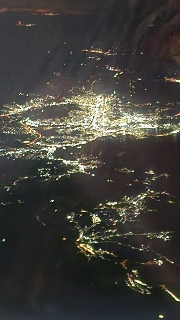 Malta night view from the air