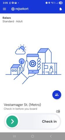 Rejsekort app screenshot