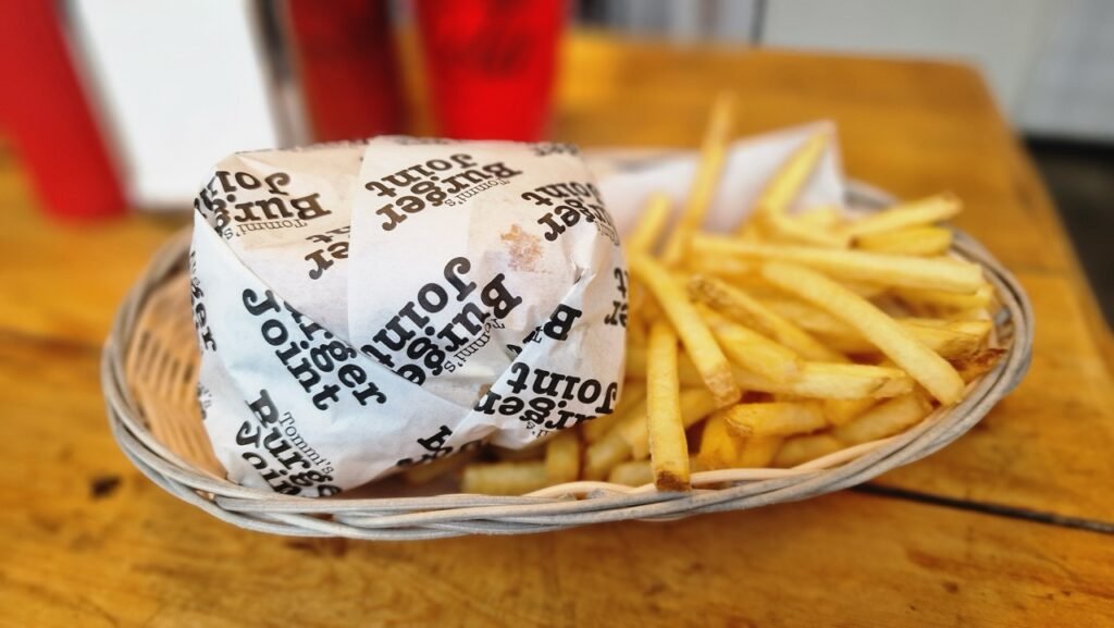 Tommi's Burger Joint burger offer - hamburger and fries