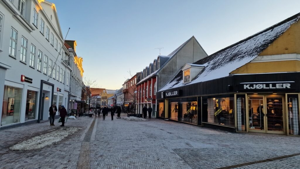 Hillerød town center in winter