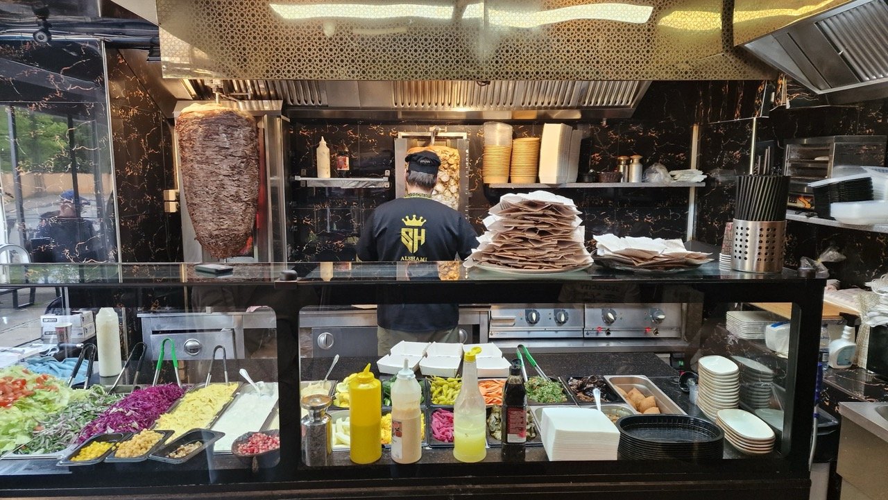 Alshami shawarma counter