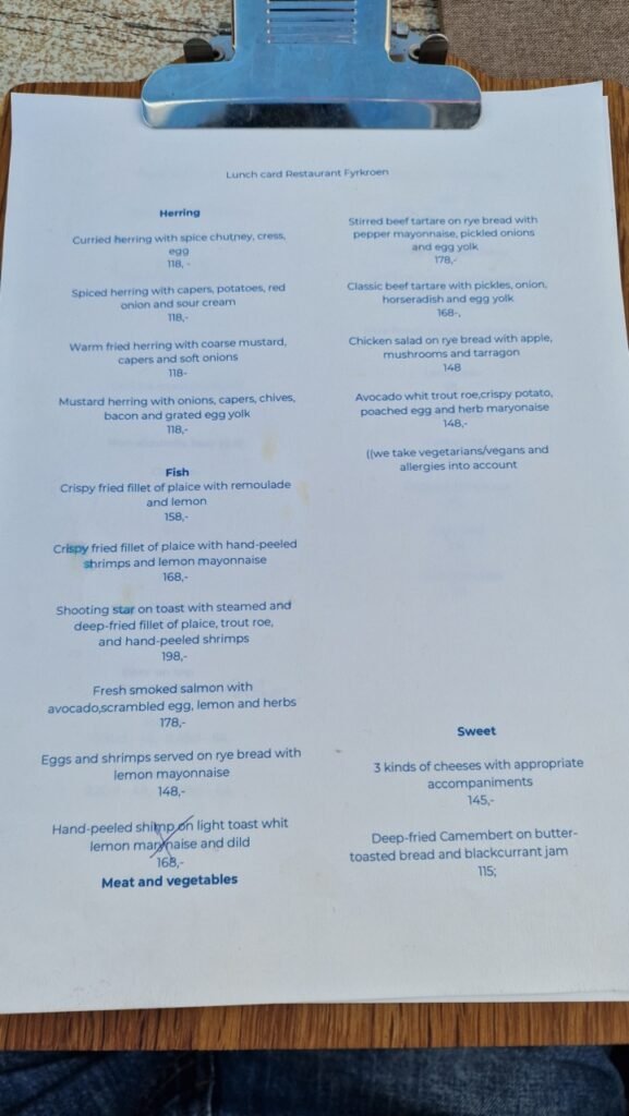 Fyrkroen menu 2026