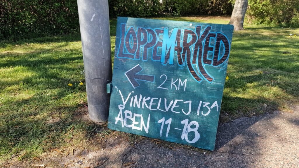 Flea market sign in Gilleleje
