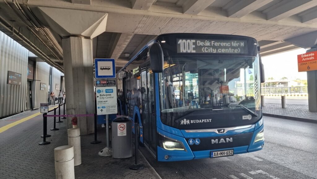 100E Bus Stop at Budapest Airport (BUD)
